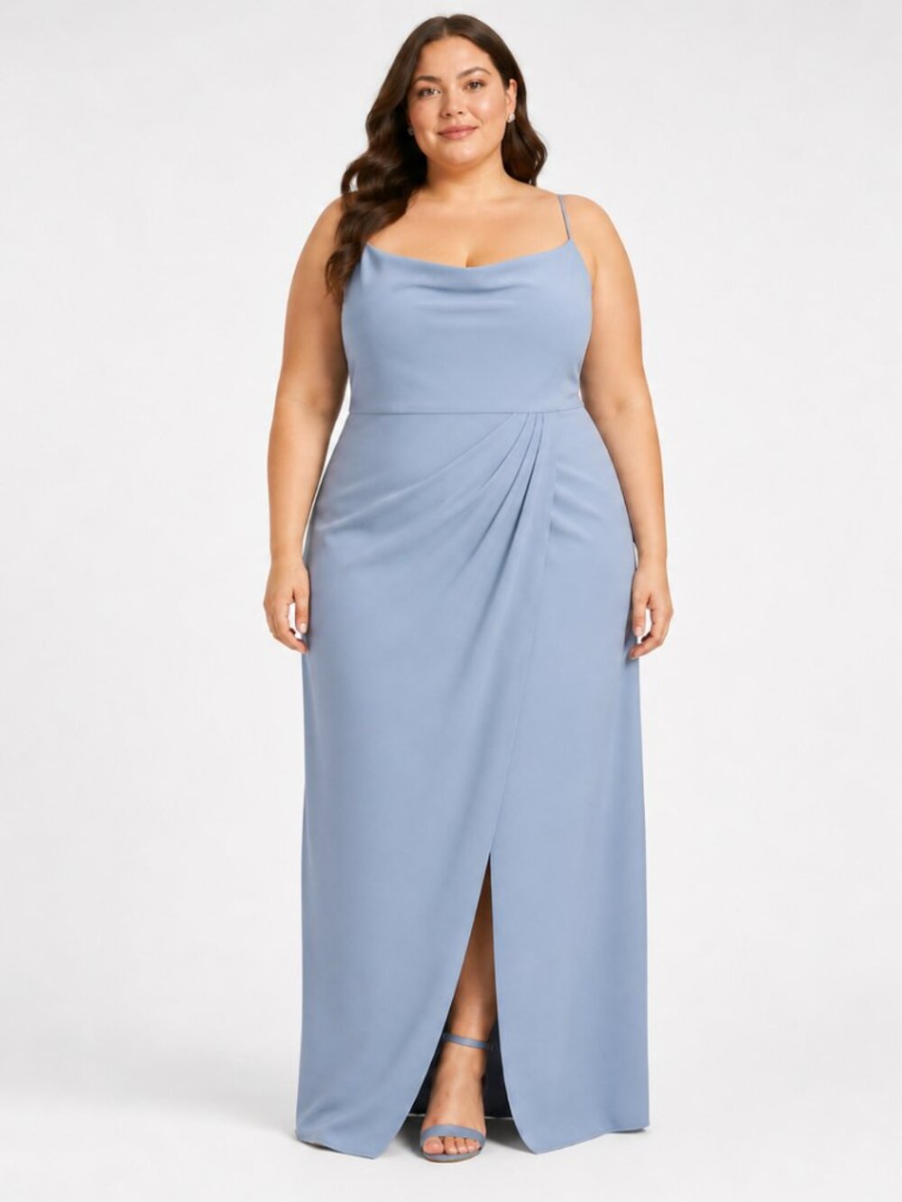 Plus Size Wedding Guest Gown 22W Sachin Babi Blue Formal Maxi NWT